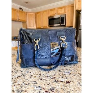 Black Patchwork Coach Satchel